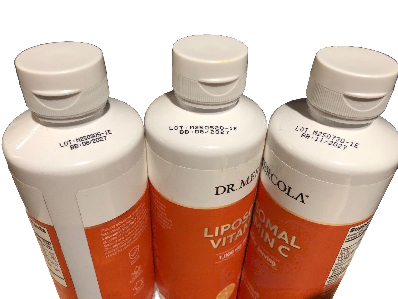 Dr. Mercola Liquid Liposomal Vitamin C, Pack of 3 Citrus Vanilla 15.2 fl oz