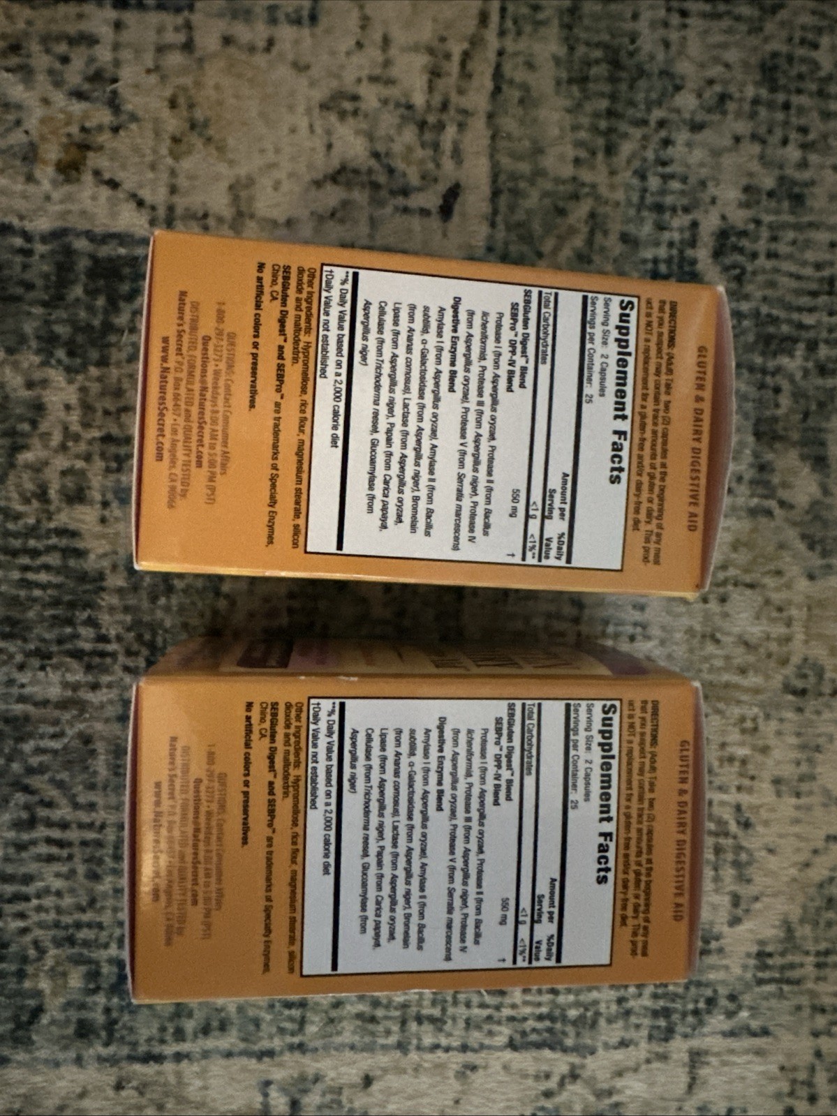2 PACK- Natures Secret GLUTEN & DAIRY Digestive Aid DPP-IV Enzyme 50 capsules
