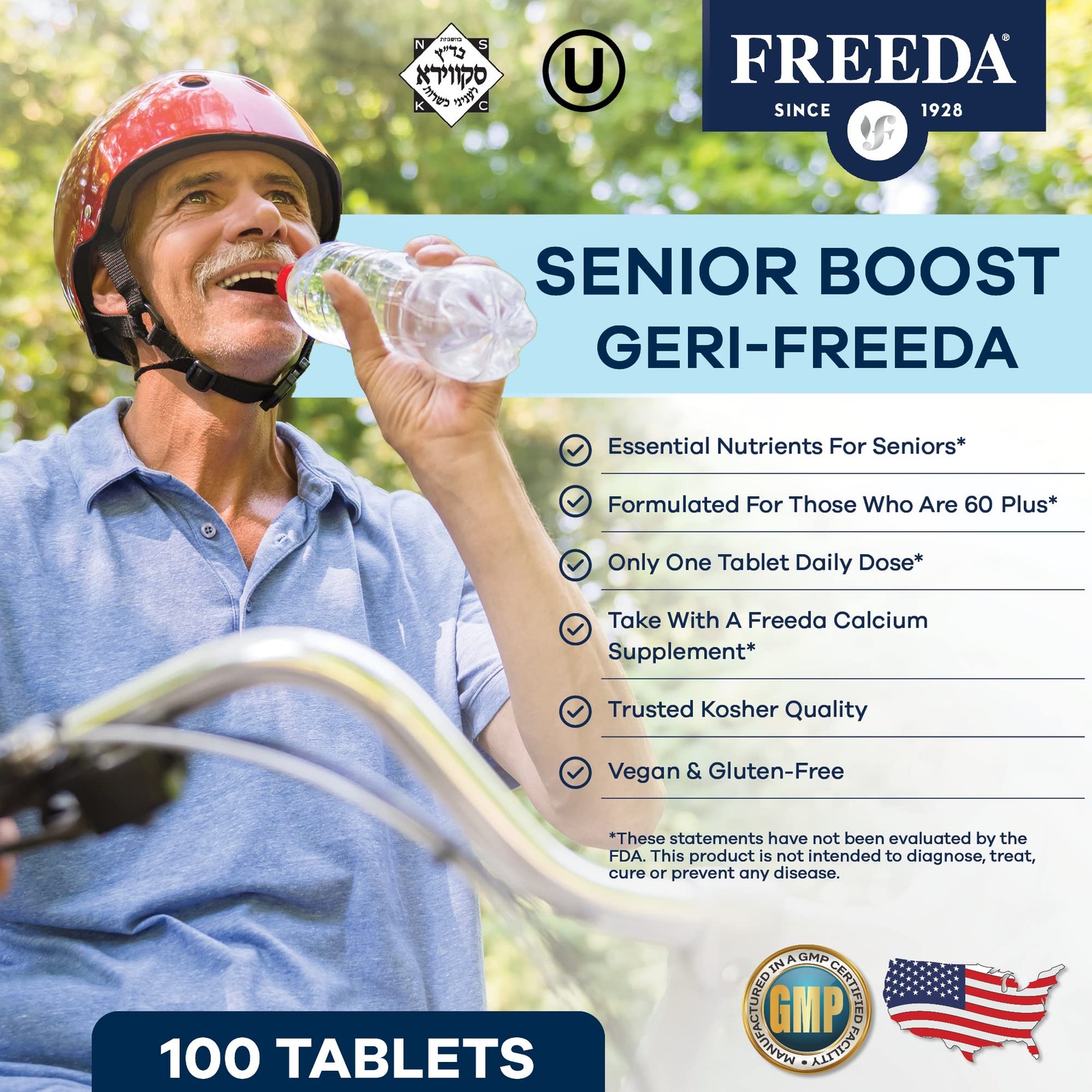 Freeda Senior Multivitamin – Kosher Vitamins for Men & 250 Count (Pack of 1)