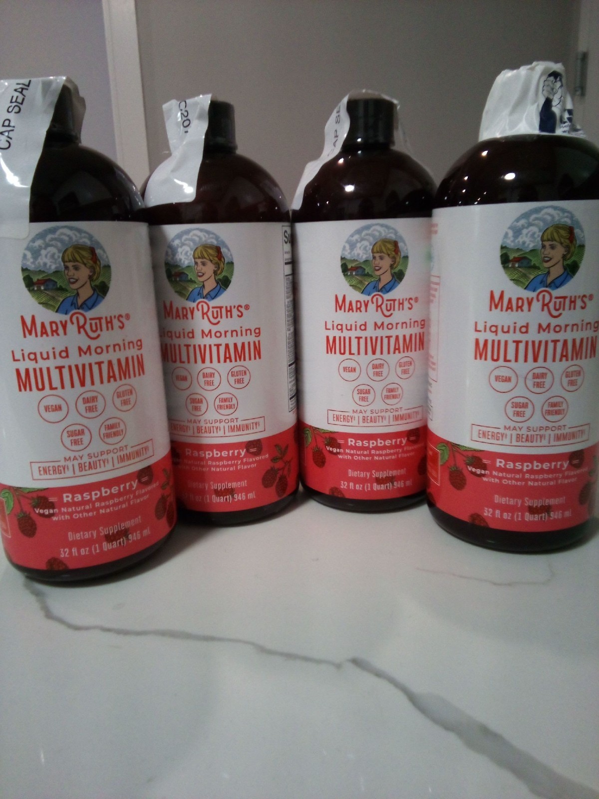 Mary Ruth’s liquid multivitamin Raspberry 32 Fl oz 4 PK Brand New Exp 05/2027