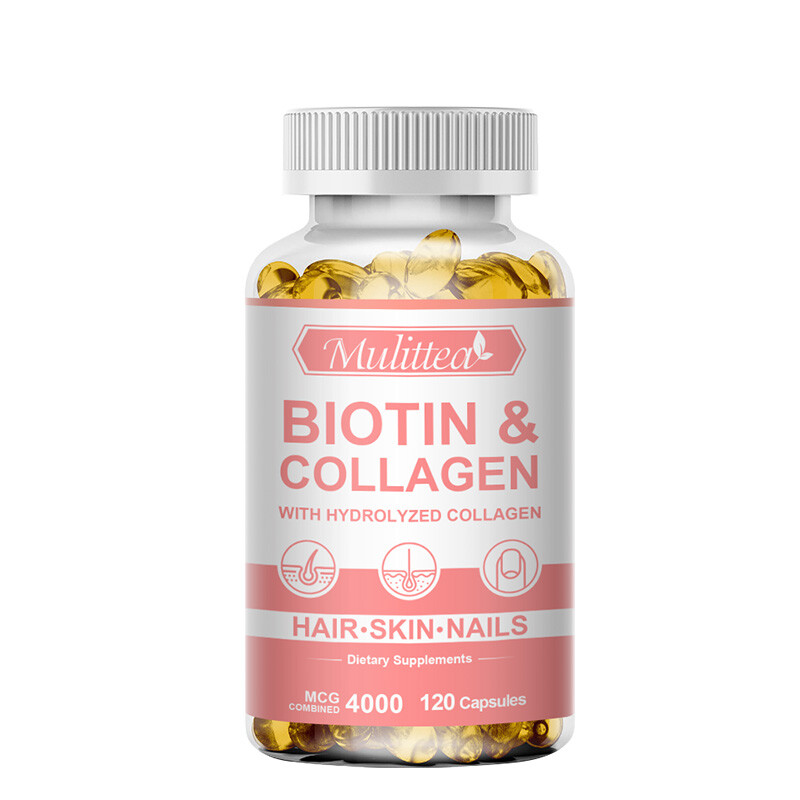 Biotin & Collagen Capsules 4000mcg For Hair,Skin,Nails Health Dietary Supplement