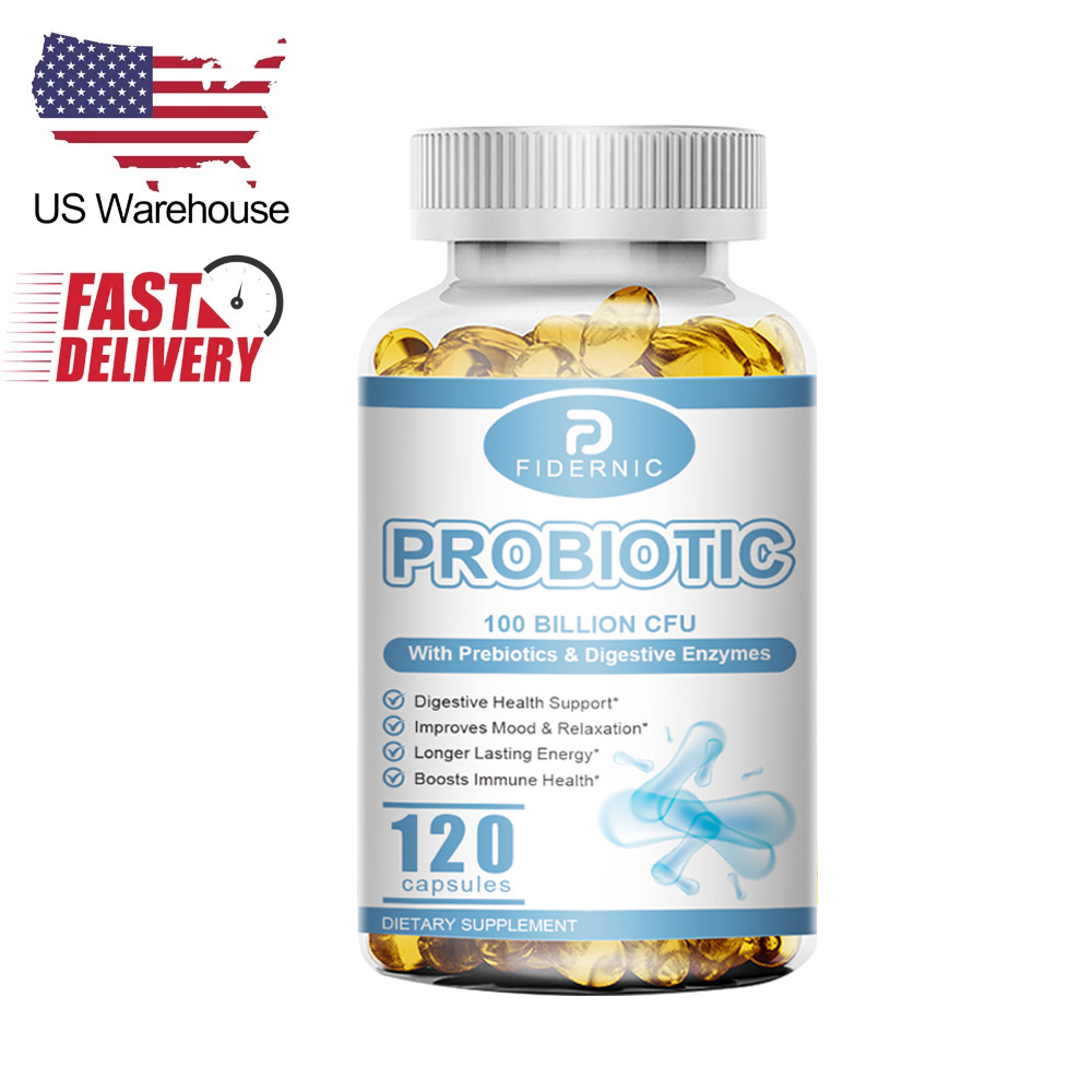 120pcs Raw Probiotics 100 Billion CFU Gut Health Digestive & Immunity Support