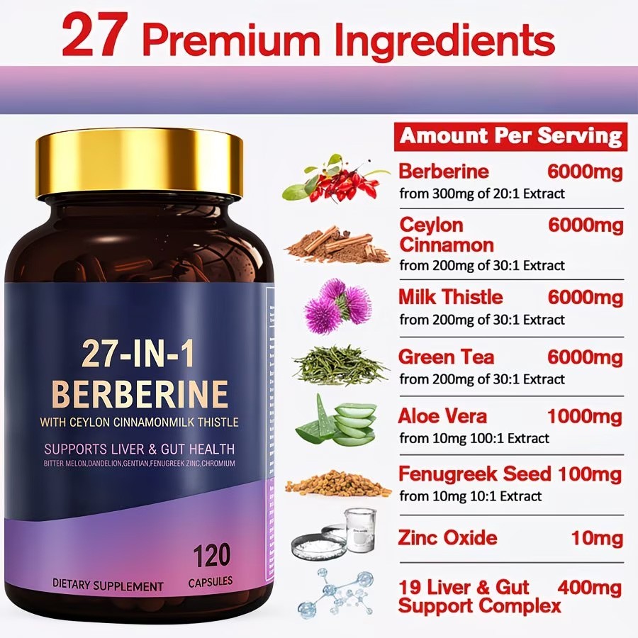 27 In 1Berberine Capsule-Digestive Health Support Healthy Immune System Support