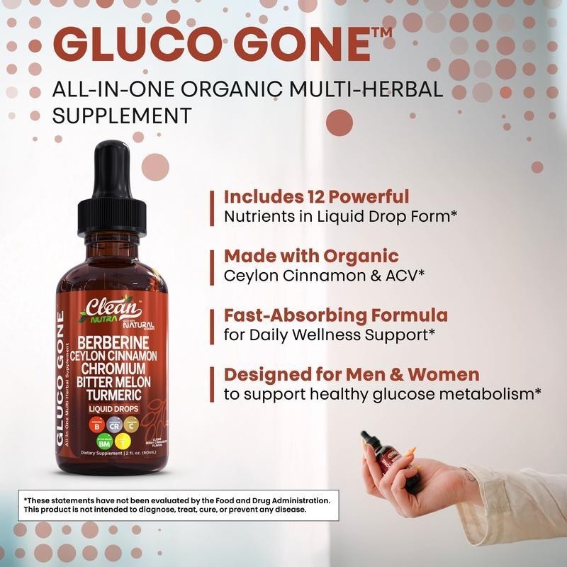 2Pack Clean Nutra Berberine with Ceylon Cinnamon Supplement Liquid Drops