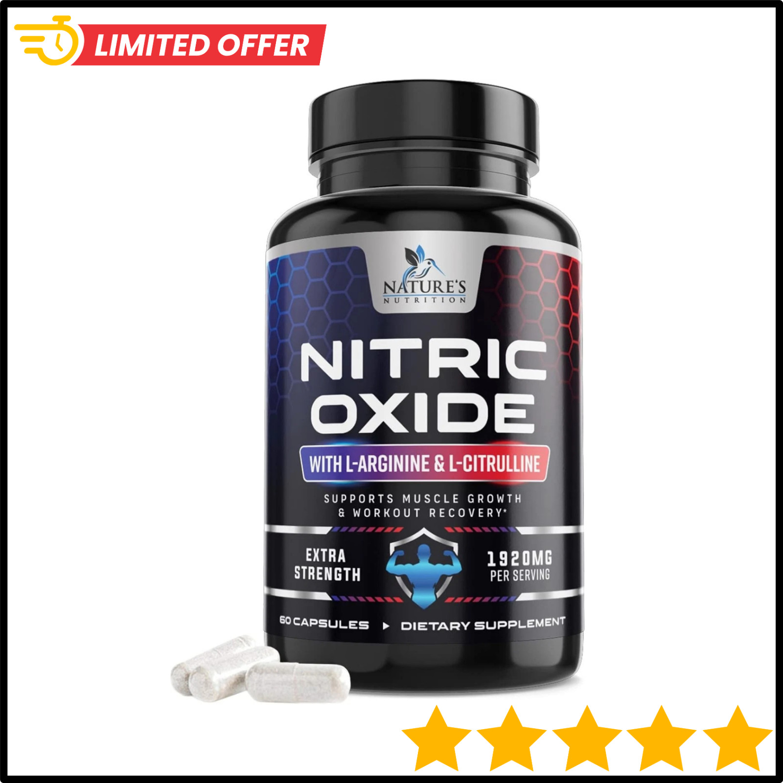 Nitric Oxide Booster Extra Strength – L Arginine 3X Strength Nitric Oxide Suppor