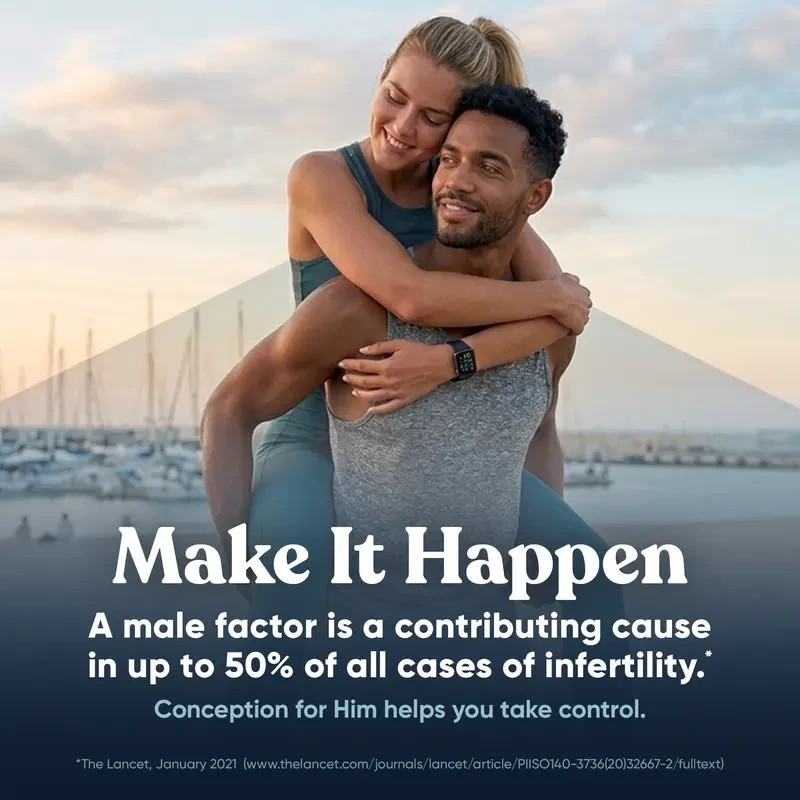 Conception For Him Fertility Support for Men, 60 Vegetarian Capsules (Overstock)
