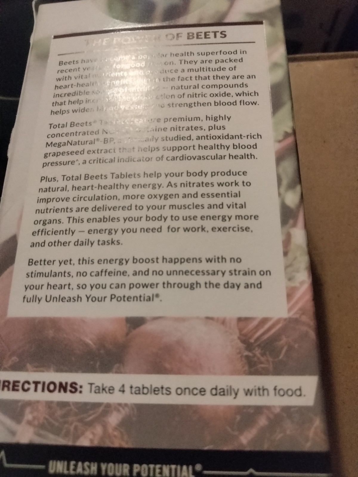 total beets supports healthy blood pressure 120 tablets