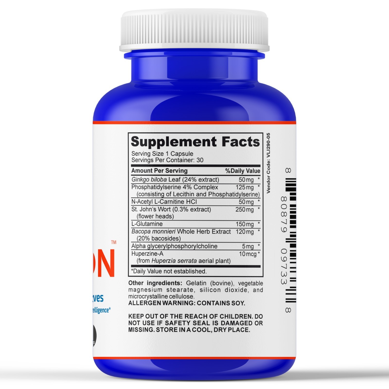 Adult Vitamin Brain Boost Nootropics for Focus Memory Clarity Sharp Mind 30Caps