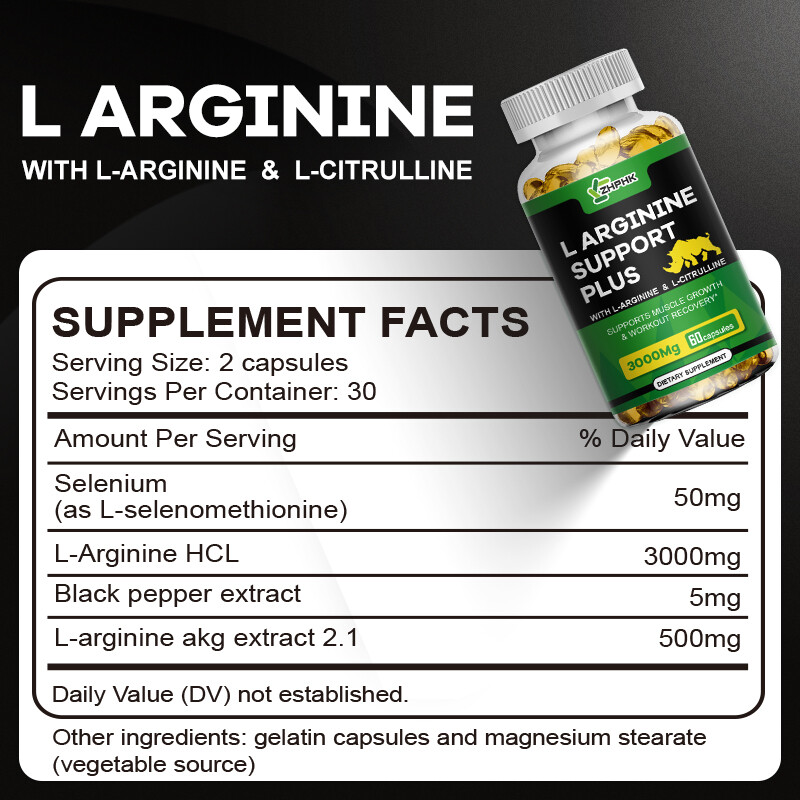 Nitric Oxide Booster L-Arginine, L-Citrulline 3000mg 120 Caps HIGHEST POTENCY