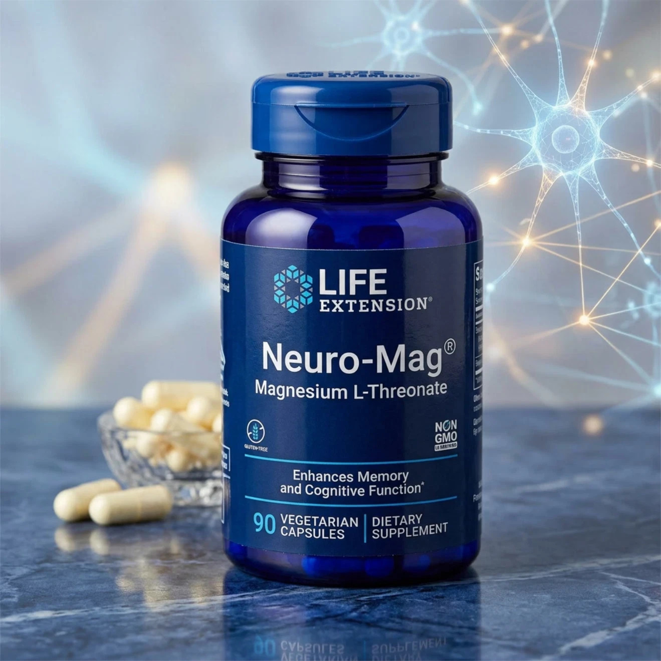 Neuro-Mag Magnesium L-Threonate from 2000 mg Magtein – Life Extension 90caps