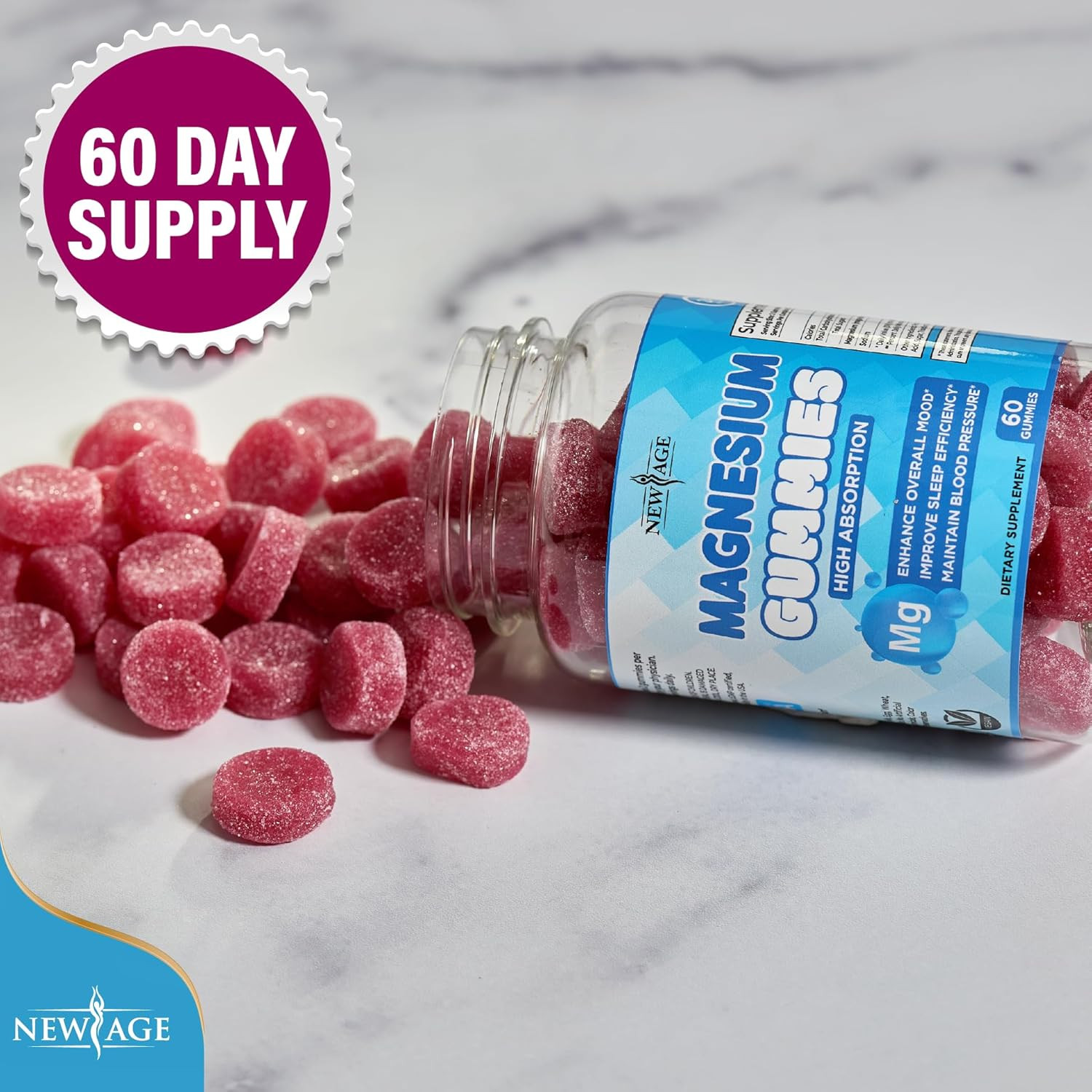 Magnesium Gummies – Calming Anti-Stress Gummies, Magnesium Supplement for Adults