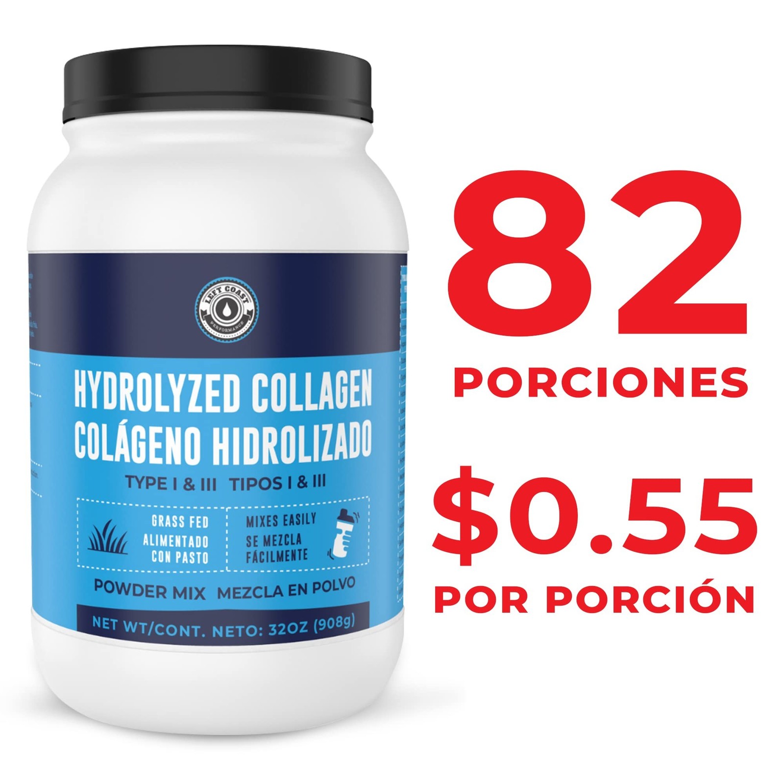 2lb Colageno Hidrolizado En Polvo Para Mujeres y Hombres – Péptidos de Cola