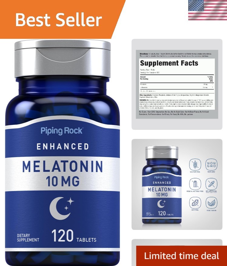 L-Theanine Enhanced Melatonin 10mg – 120 Count Tablets for Adult Relaxation