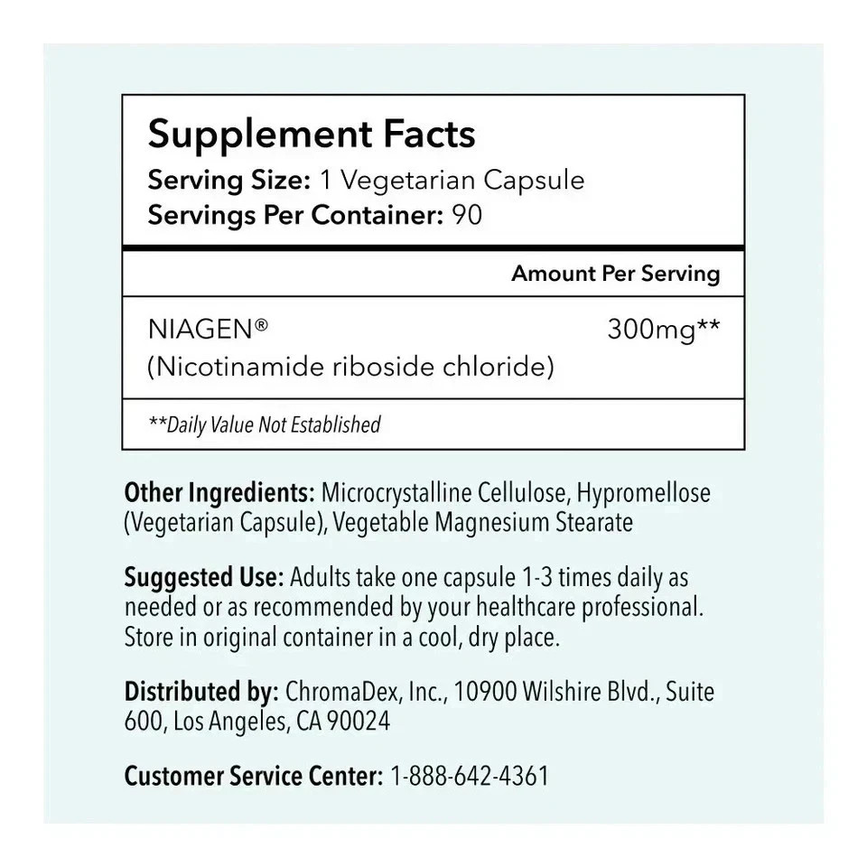 NEW 300mg TRU NIAGEN NAD Supplement Niagen for Brain Function & Anti-Aging