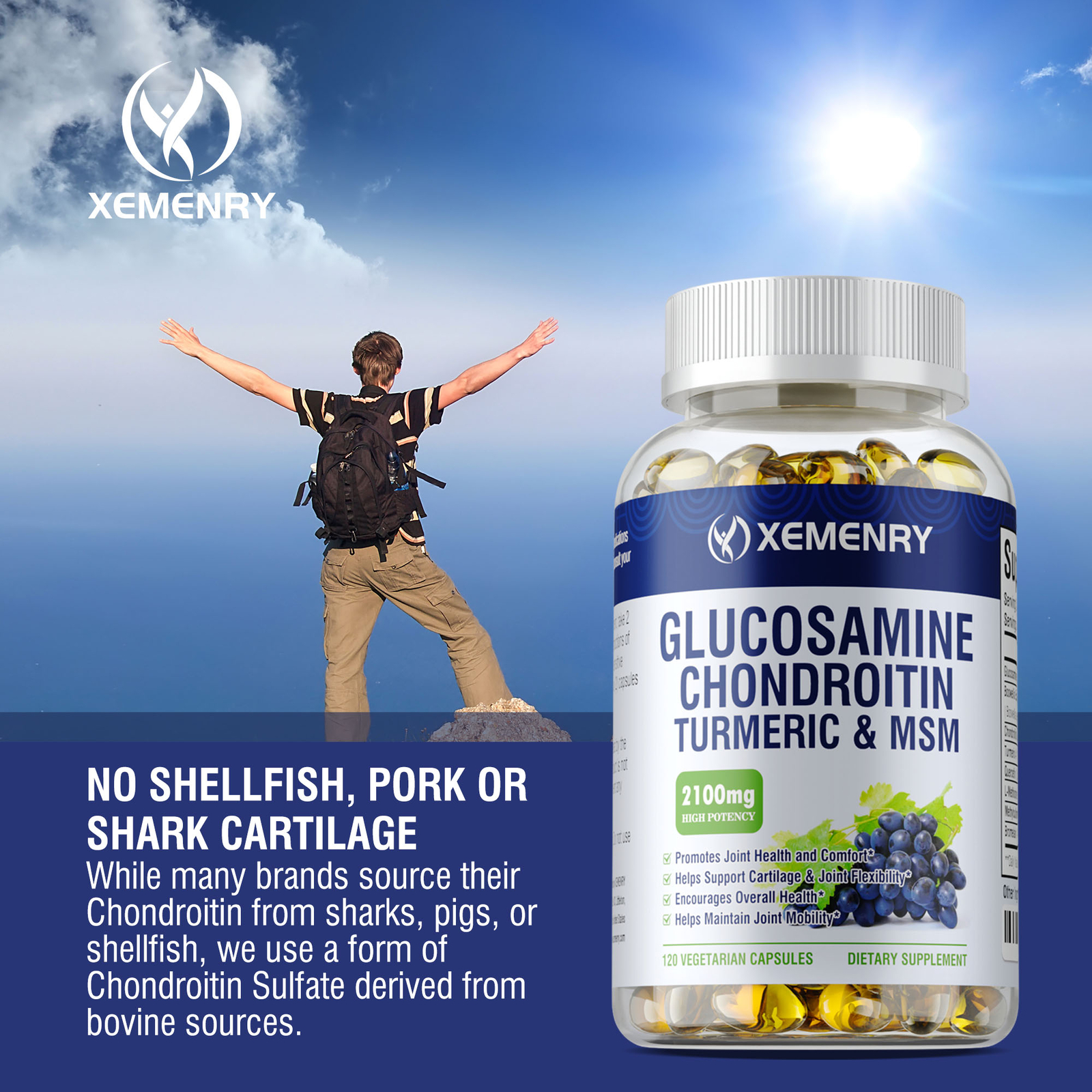 Glucosamine Chondroitin Turmeric & MSM 2100mg – Triple Strength Joint Support