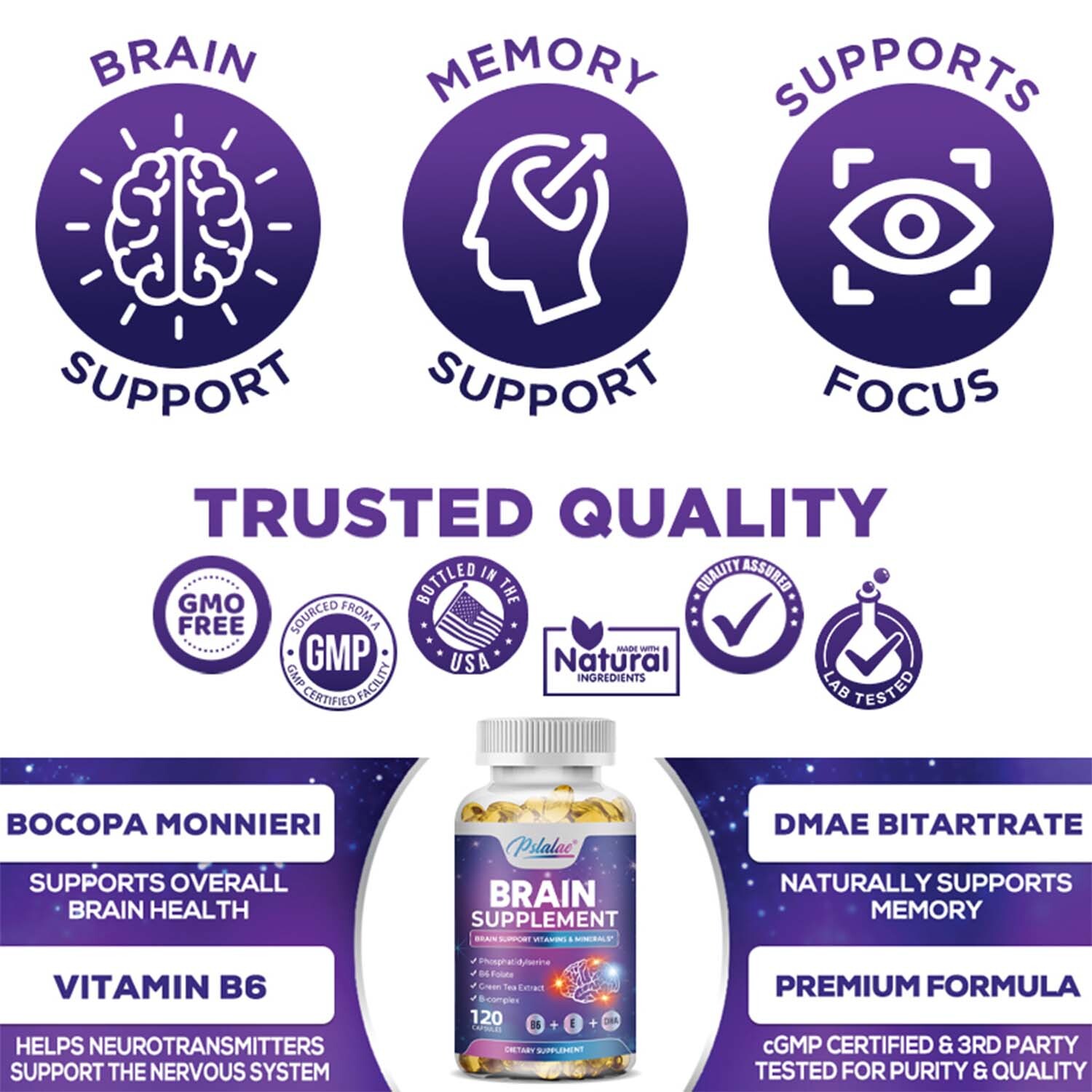 Brain Supplement – Nootropic Booster, Focus, Clarity, Energy and Memory Support