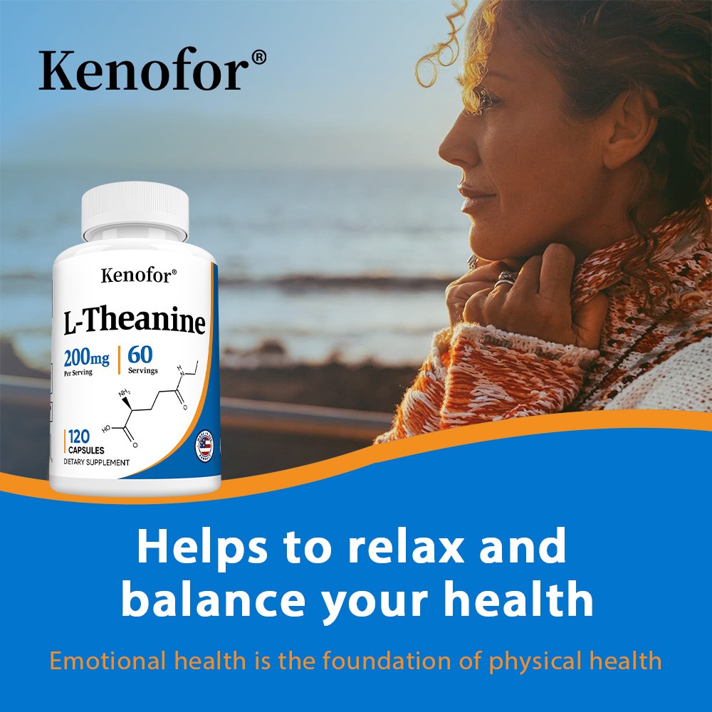 L-Theanine 200mg 30/60/120 Capsules Support Relaxation Stress For Men & Women