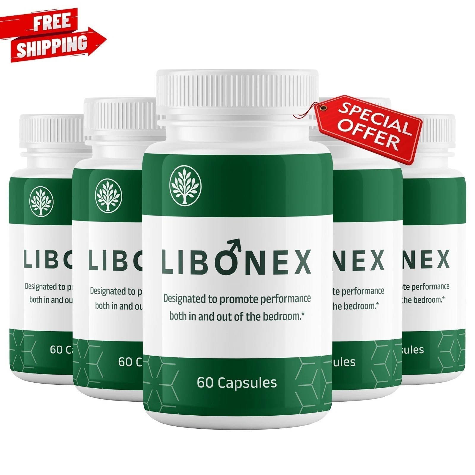 (5 Pack) Libonex Male Health Pills to Boost Performance Stamina & Endurance 60ct