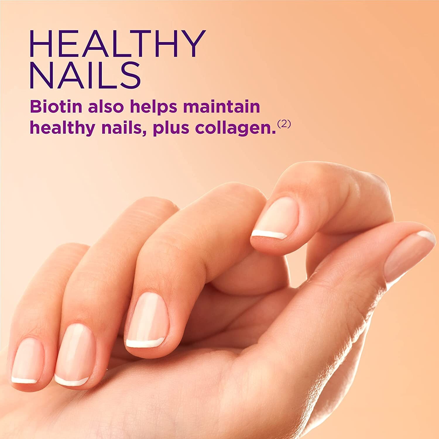 2 Pack Hair, Skin & Nails Gummies with Biotin & Collagen 160 Count (2×80) Orange
