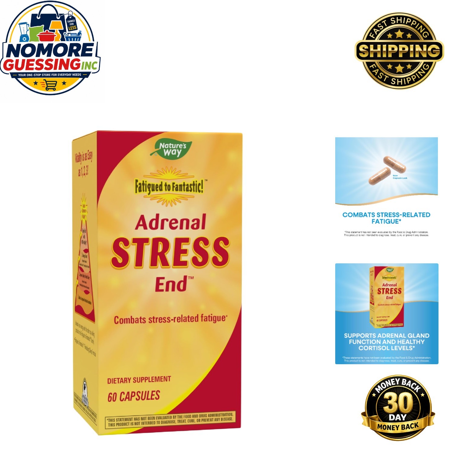 Fatigued to Fantastic! Adrenal Stress Support Capsules – 60 Count Energy Boost