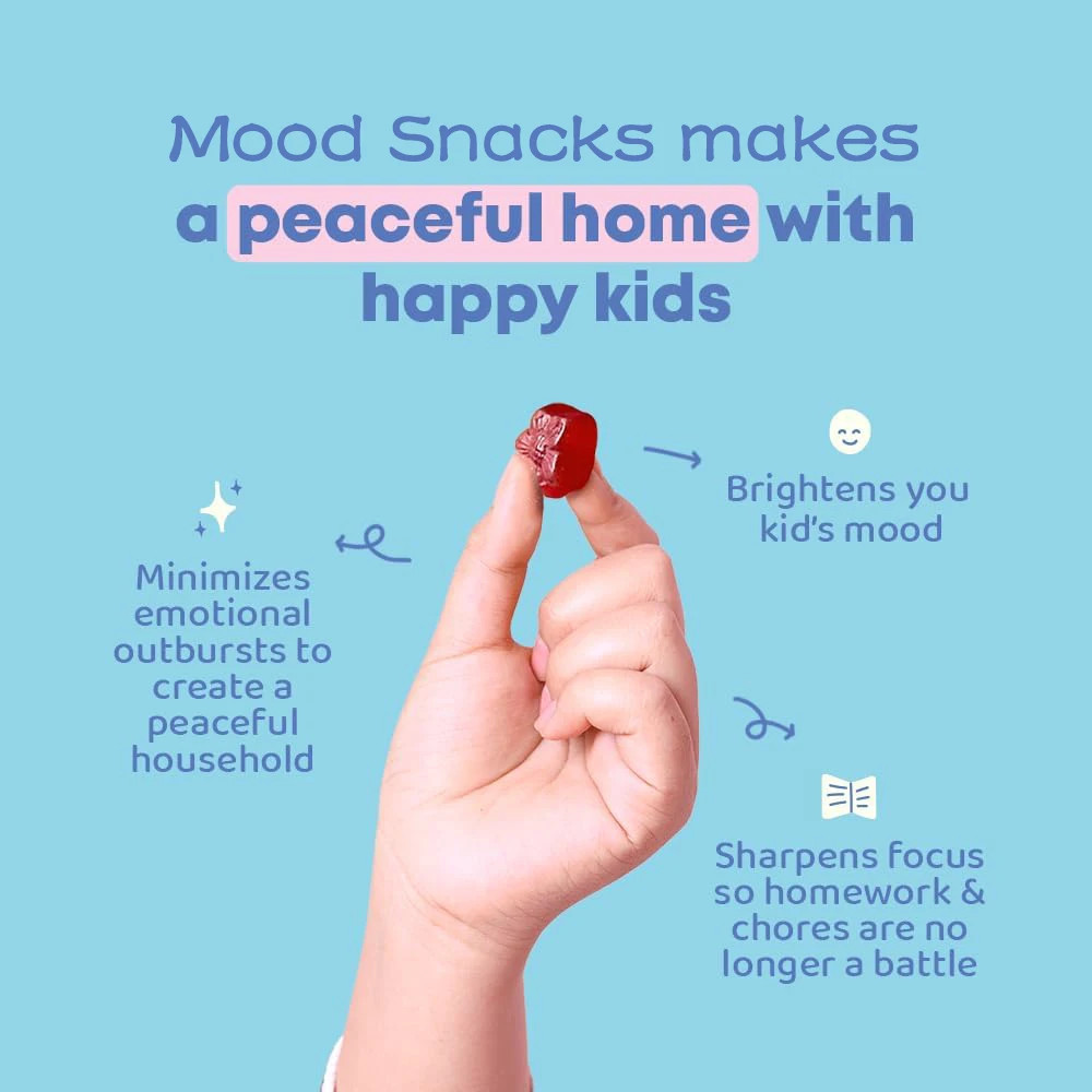 Mood Snacks Kids Saffron Gummies, Natural Support Supplements Offer Mood Berries