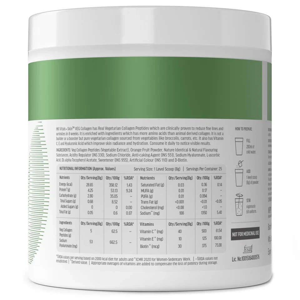 HealthKart HK Vitals Skin Radiance Collagen Powder Orange Flavour 200g