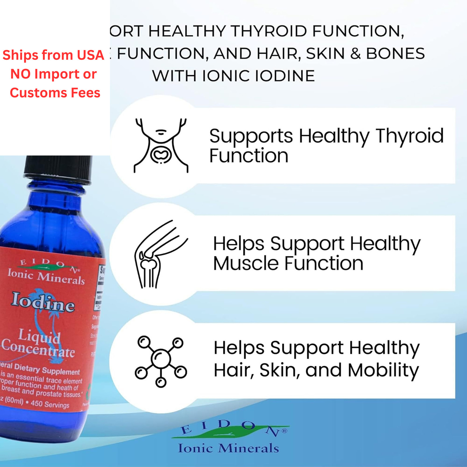 Eidon Ionic Minerals Potassium Iodide Supplement – Liquid 2 Fl Oz (Pack of 1)