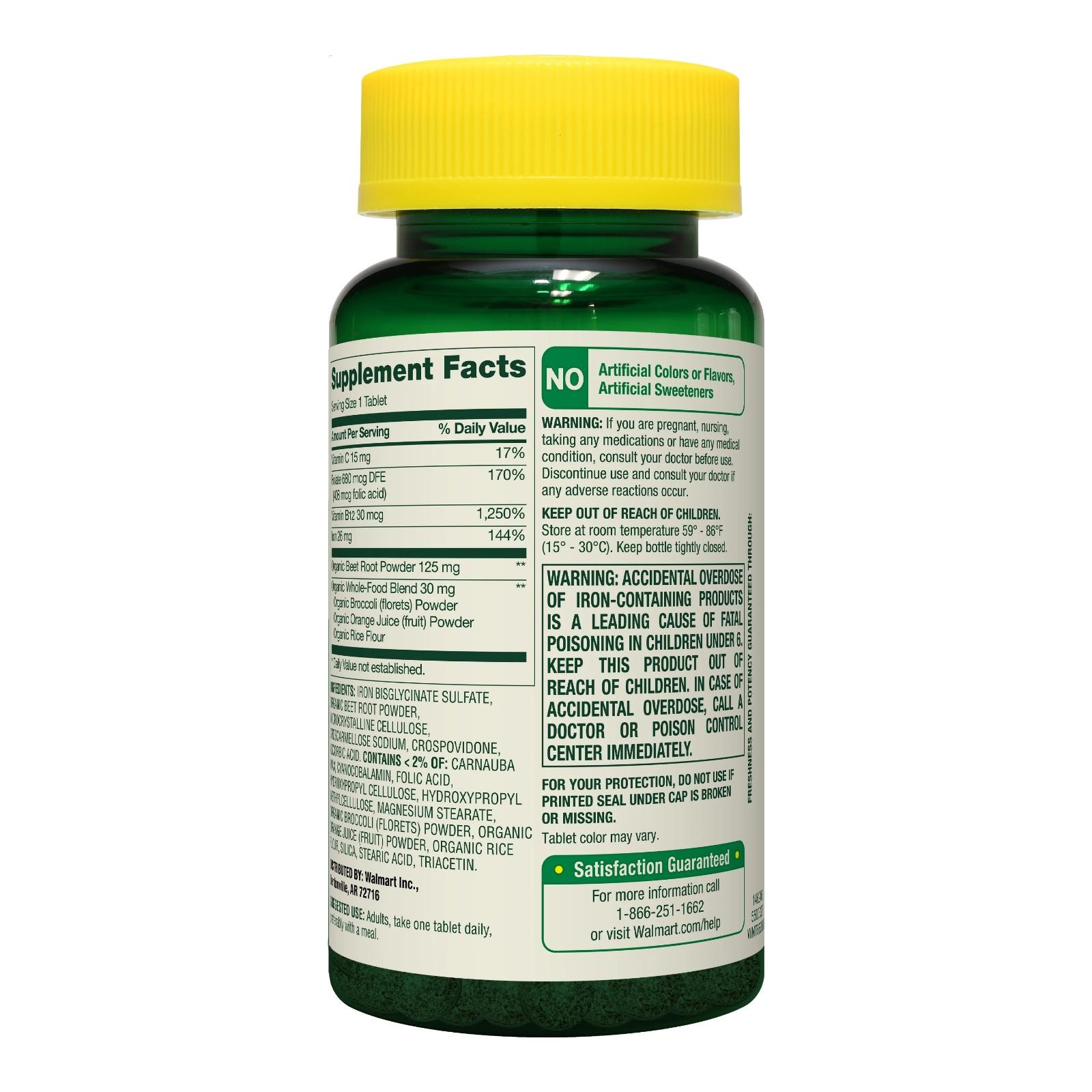 Spring Valley Blood Fortifier Iron Beet Root Folate General Wellness, 60 Tabs