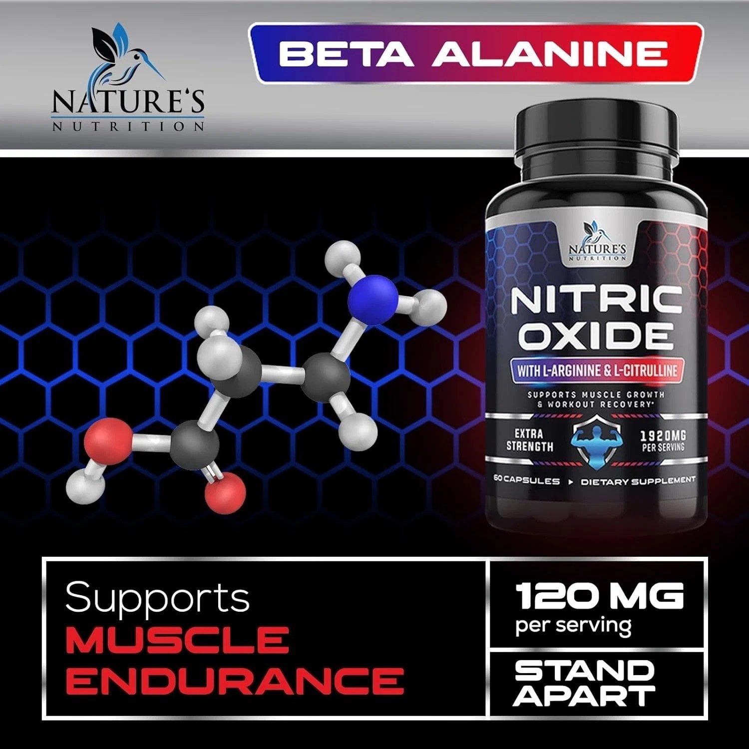 Nitric Oxide Booster Extra Strength – L Arginine 3X Strength Nitric Oxide Suppor