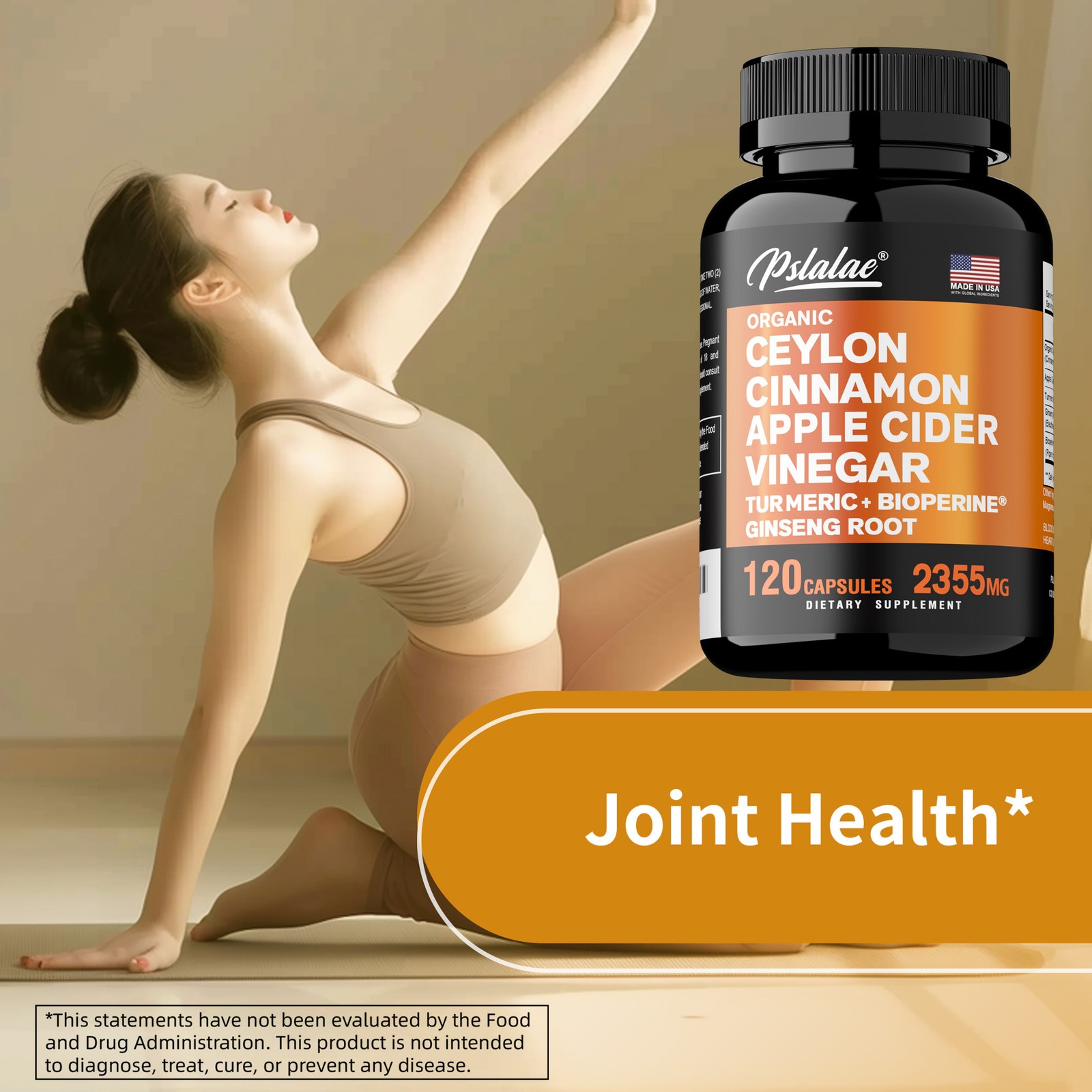 Ceylon Cinnamon, Apple Cider Vinegar – Ginseng,Turmeric,Bioperine – Joint Health