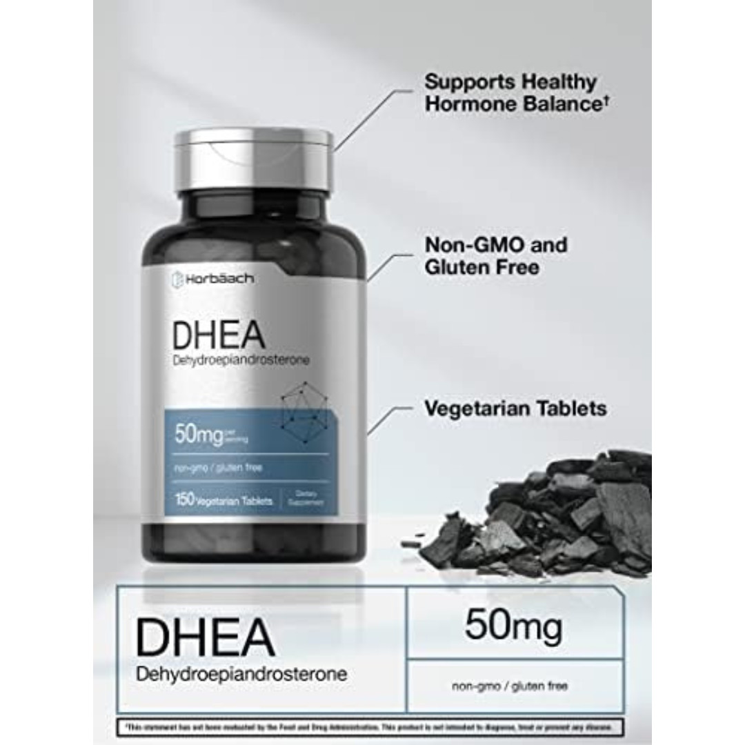 DHEA 50mg | 150 Capsules | Non-GMO, Gluten Free Supplement