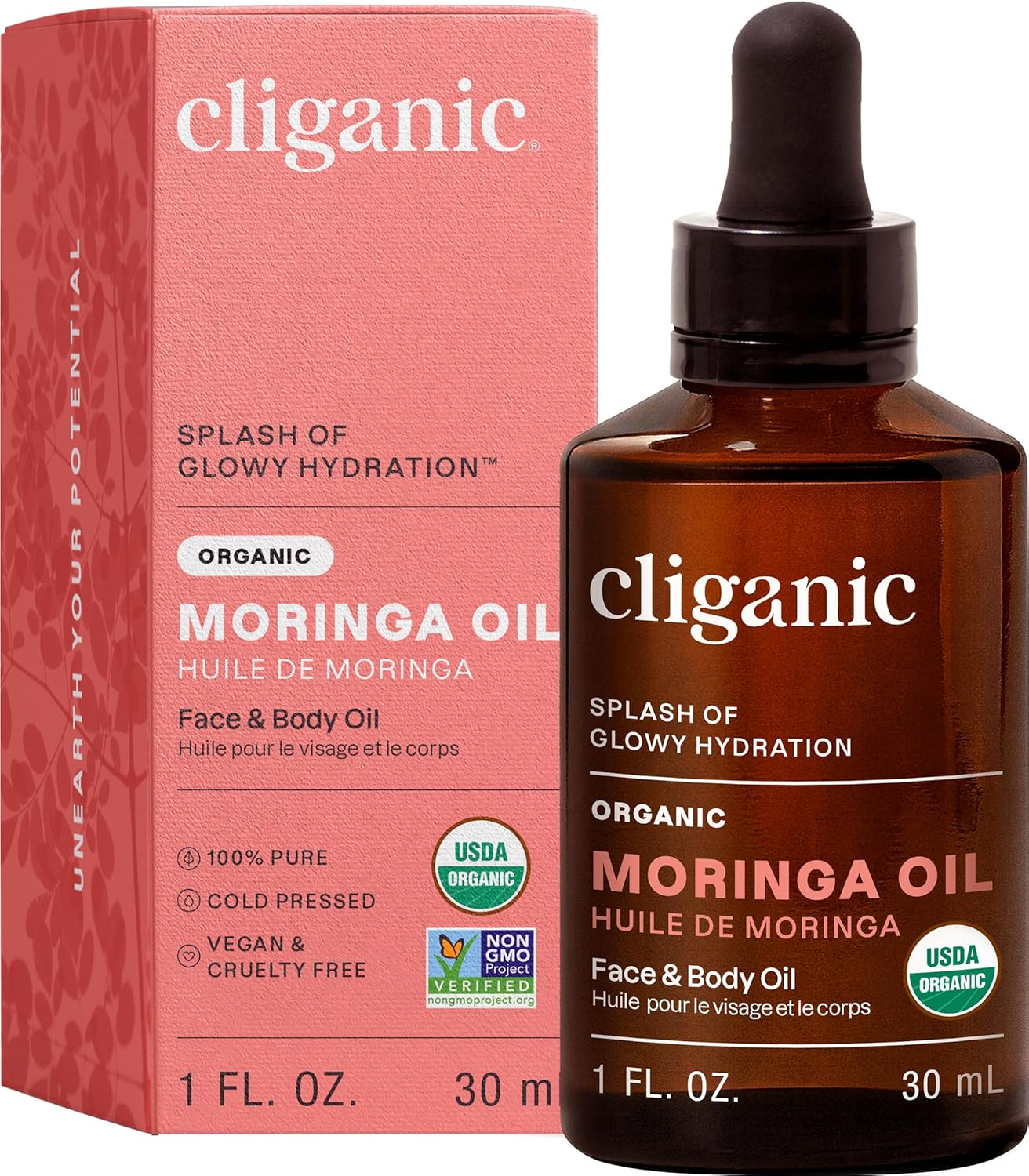 Organic Moringa Oil, 100% Pure – for Face & Hair | Natural Cold Pressed (Packagi