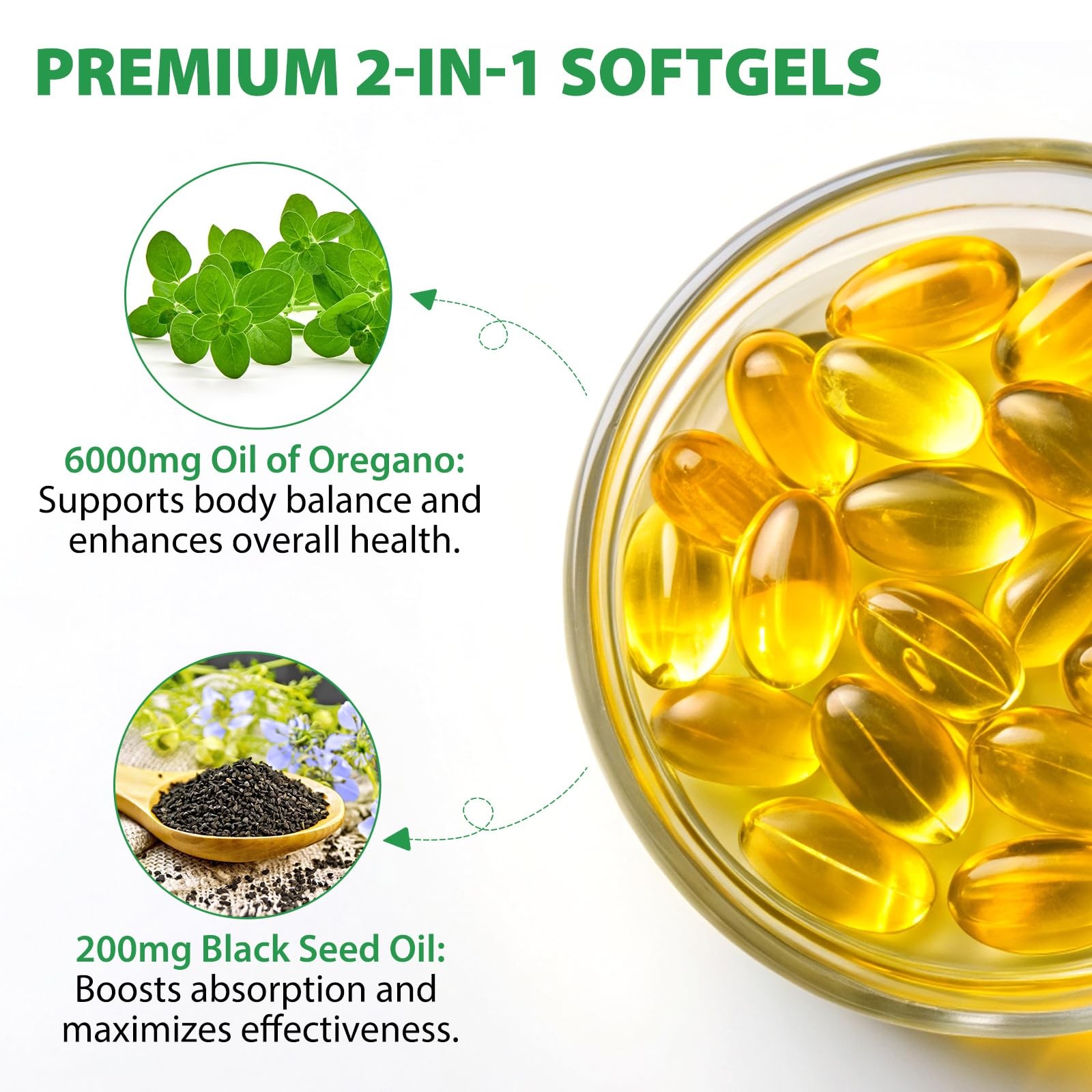 Nifeishi Oil Of Oregano Softgels 120 Count Oregano Oil Capsules Organic 2 In 1