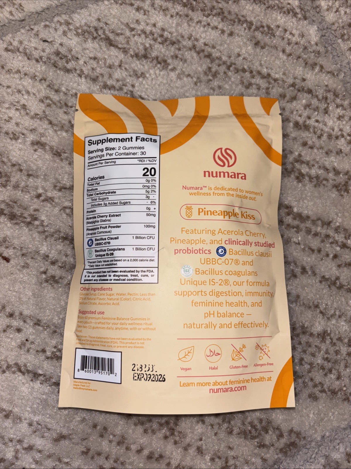 Vaginal Probiotics for Women, Feminine Balance pH Gummies 60pcs/1bag