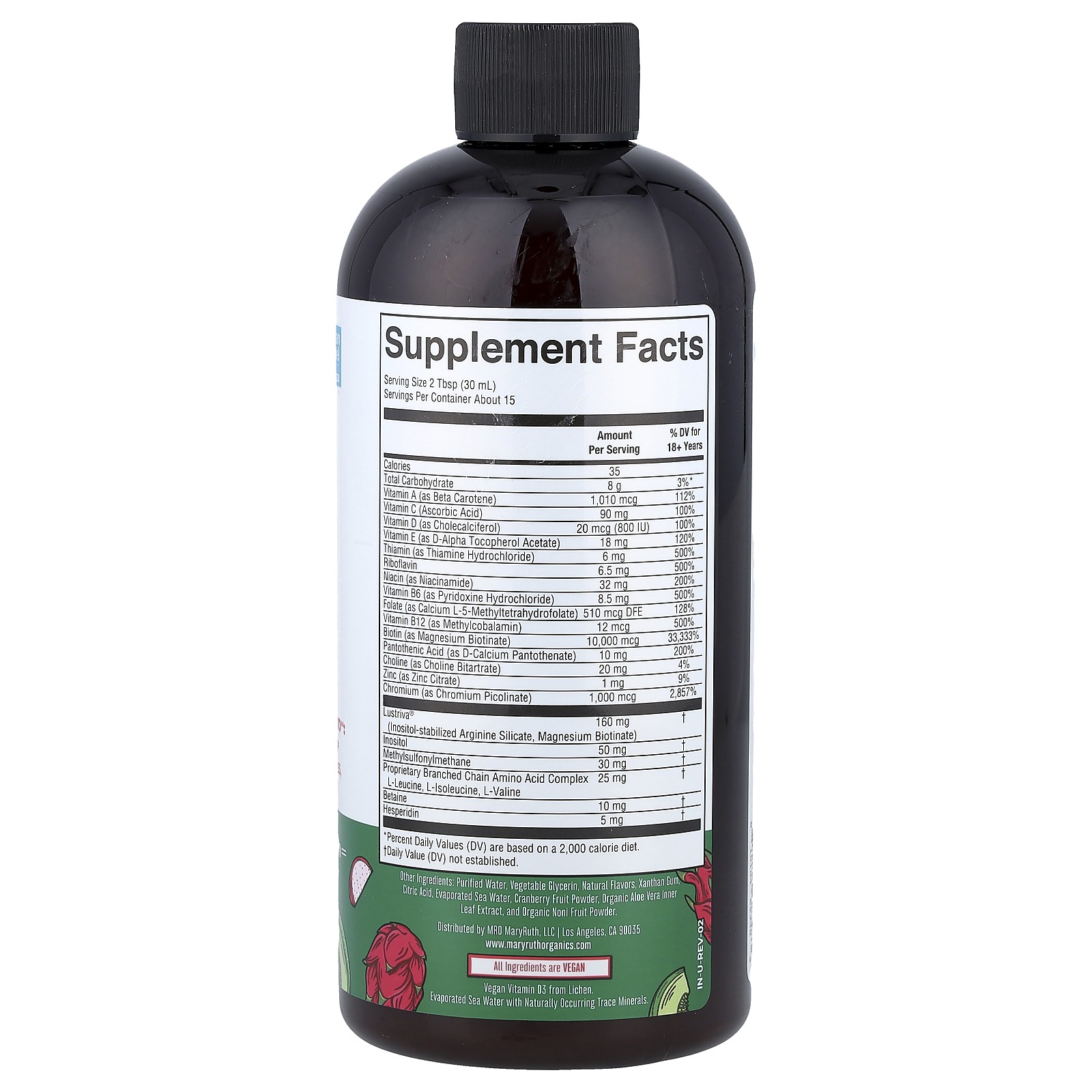 Liquid Morning Multivitamin + Hair Growth, Dragon Fruit Melon, 15.22 fl oz (450