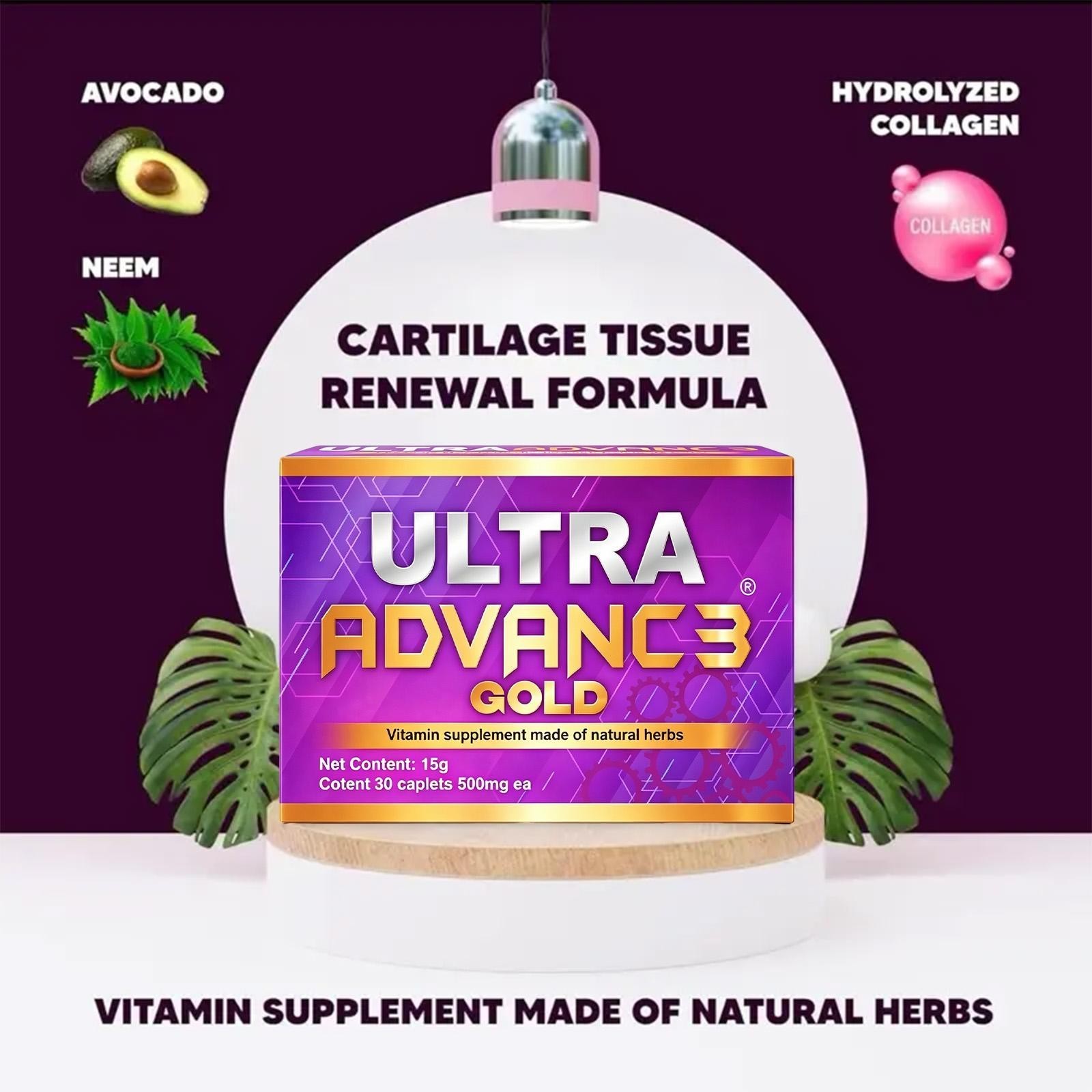 3 Pack Ultra Advance Vitamin & Mineral Supplement 30 Capsules 500 Mg New6e