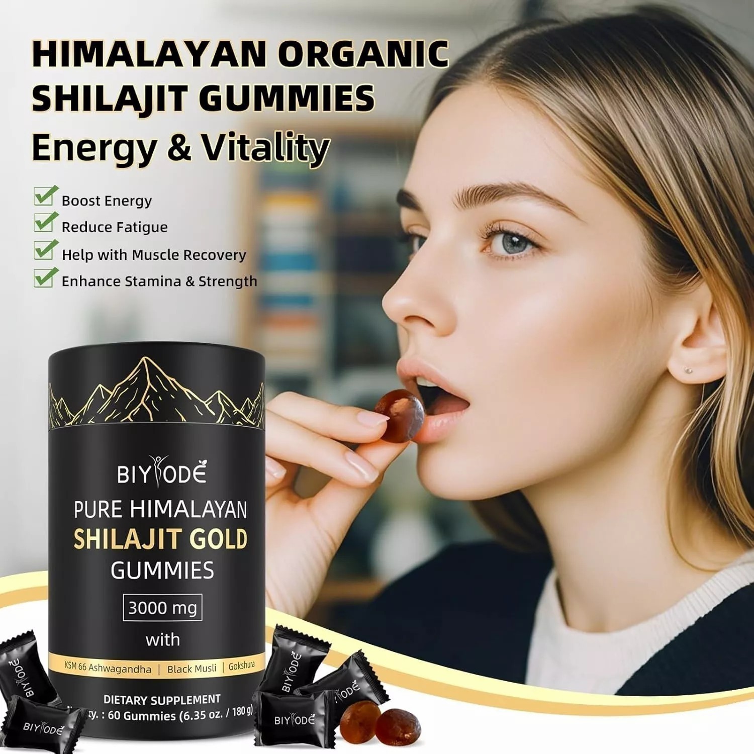 Himalayan Shilajit GOLD Gummies, Natural Extremely Potent 3000 mg, Fulvic Acid
