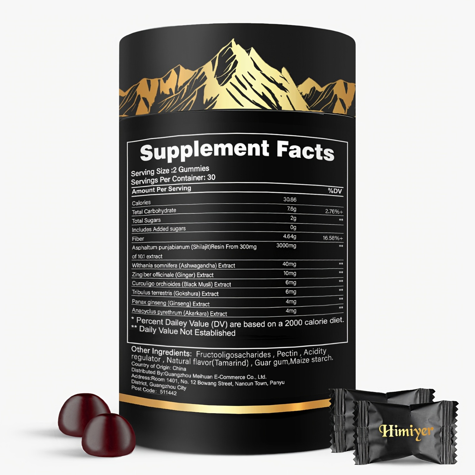 Pure Shilajit Gold gummies- 3000mg Ginger Ginseng Ashwagandha Multi Mineral