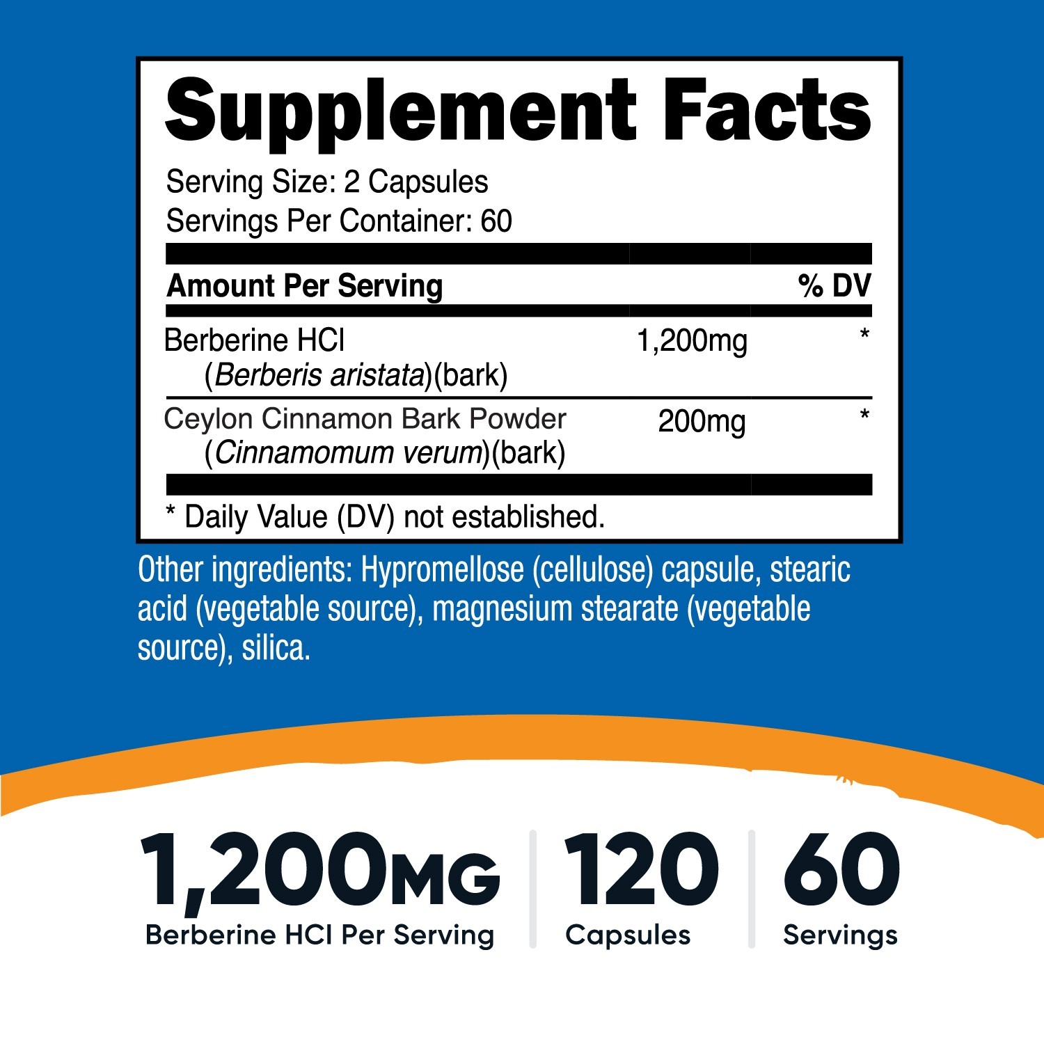 Nutricost Berberine HCl with Ceylon Cinnamon Capsules (120 Count) – Vegan