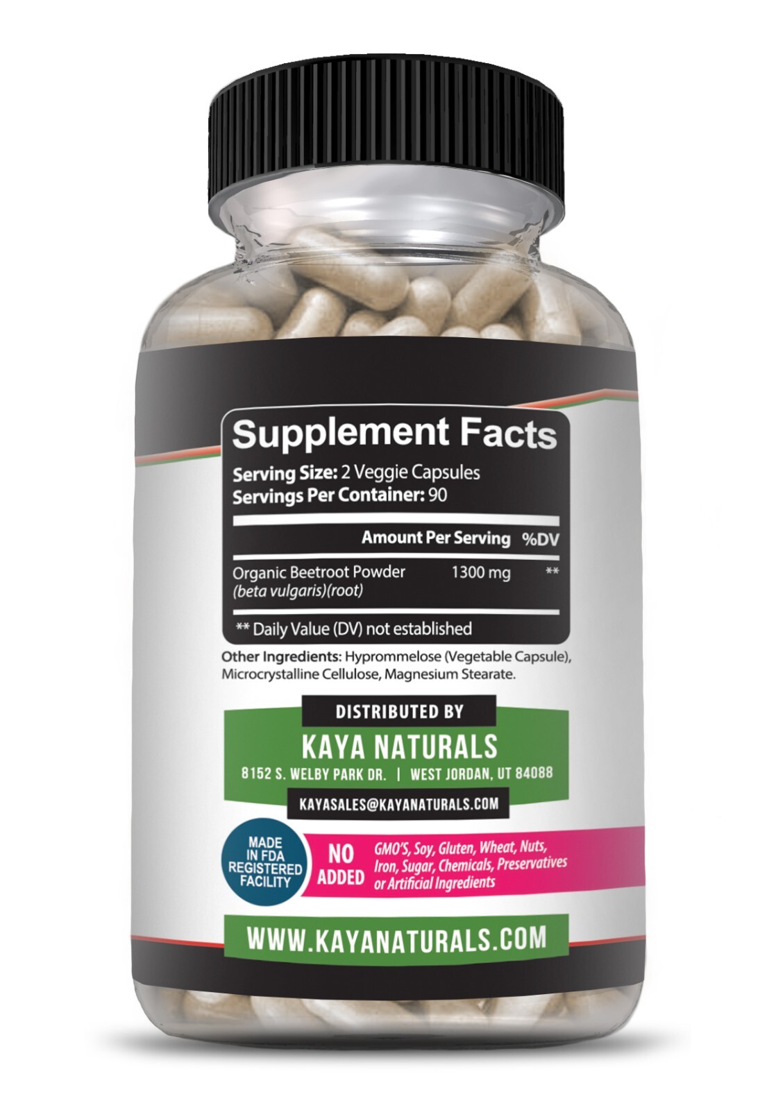 Organic Beet Root Powder 1300mg 180ct Nitric Oxide Booster Superfood Beetroot