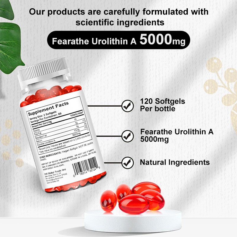 Fearathe Urolithin a Supplement 5000Mg – Muscle Strength-30/60/120 Softgels