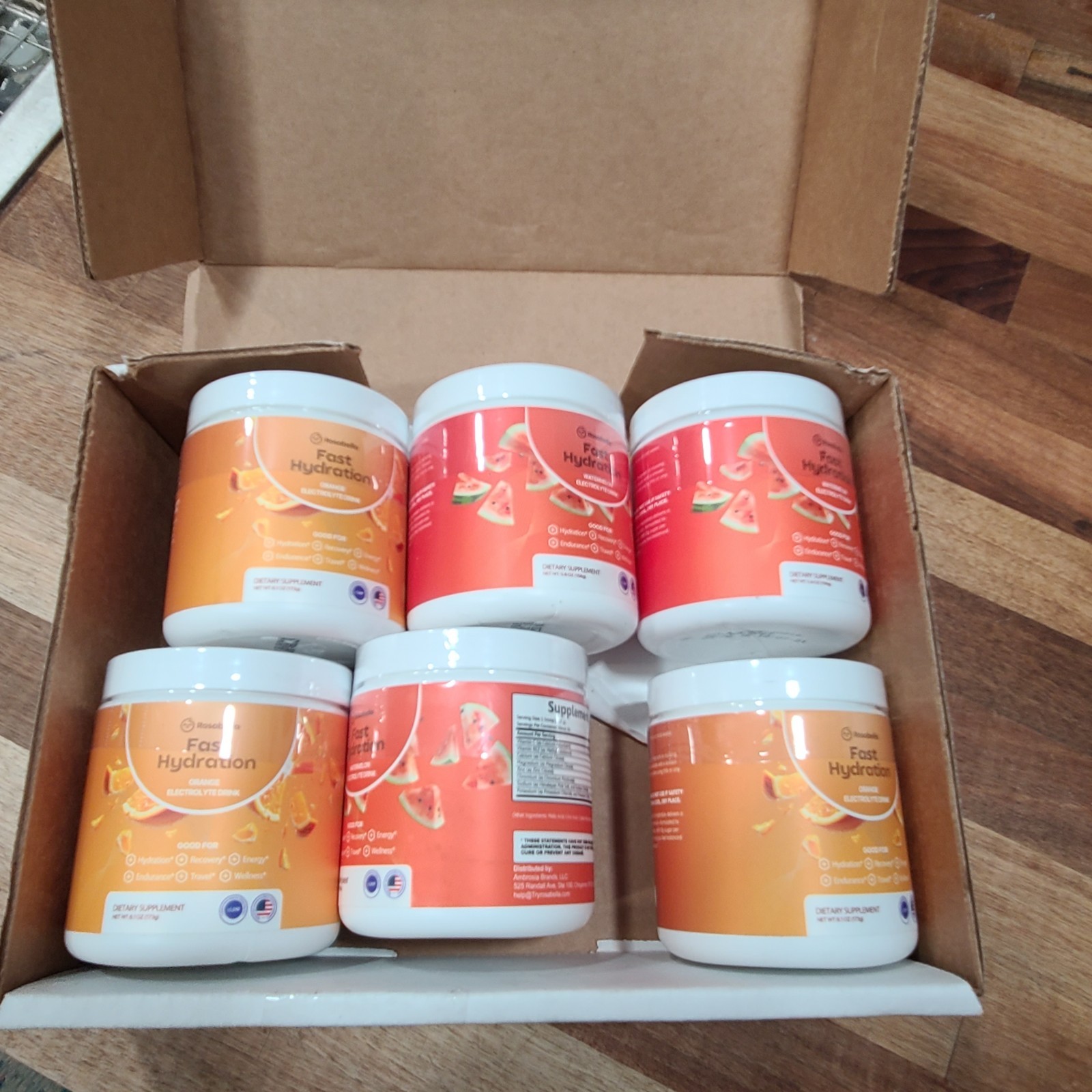 Rosabella Electrolyte Powder Watermelon & Orange Hydration Recovery 6 Pack