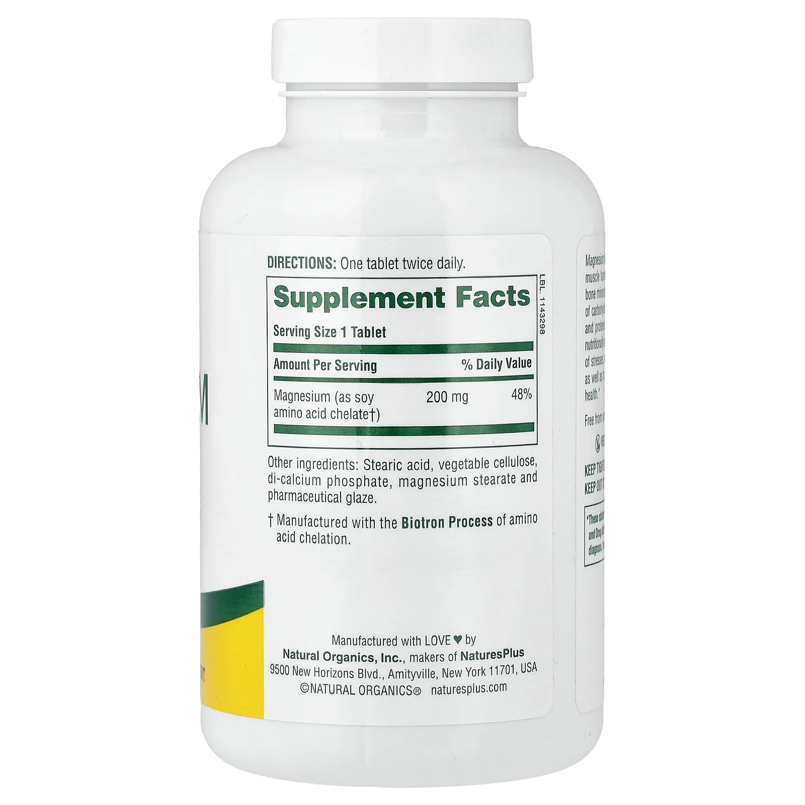 2 X NaturesPlus, Magnesium, 200 mg, 180 Tablets