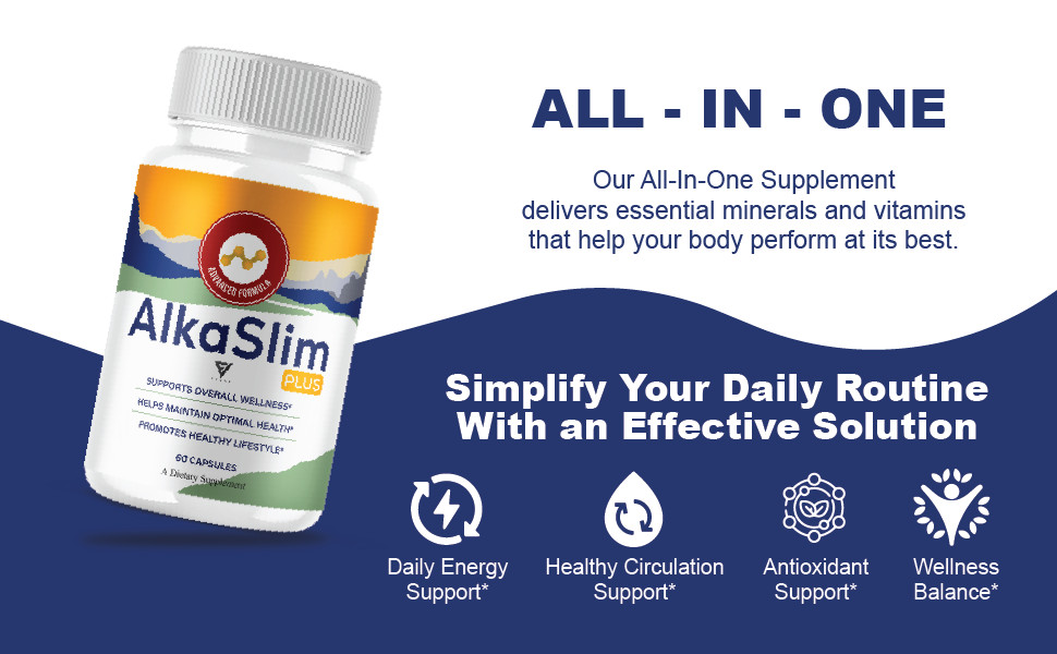 (3 Pack) AlkaSlim Plus Premium Daily Health Supplement (180 Capsules)