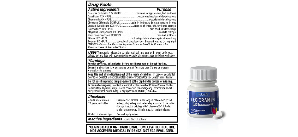Hyland’s, Leg Cramps PM Tablets, Nighttime Formula Exp 01-2025 2PK