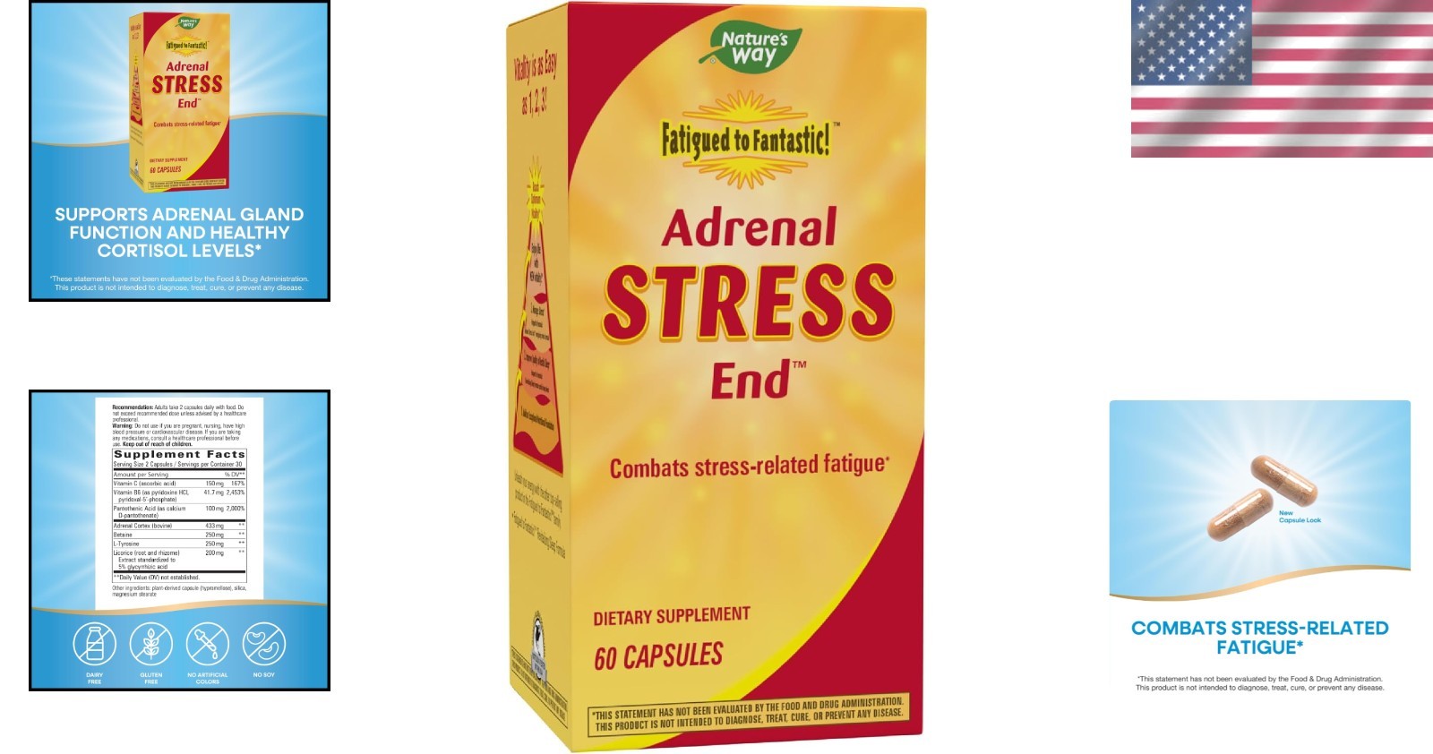 Fatigued to Fantastic! Adrenal Stress Support Capsules – 60 Count Energy Boost