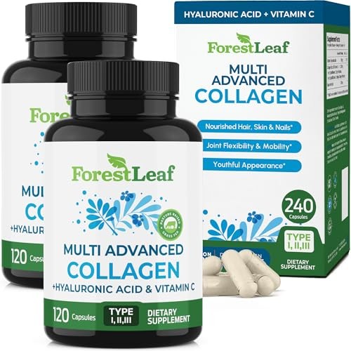 ForestLeaf Multi Collagen Pills with Hyaluronic Acid + Vitamin C | Hydrolyzed