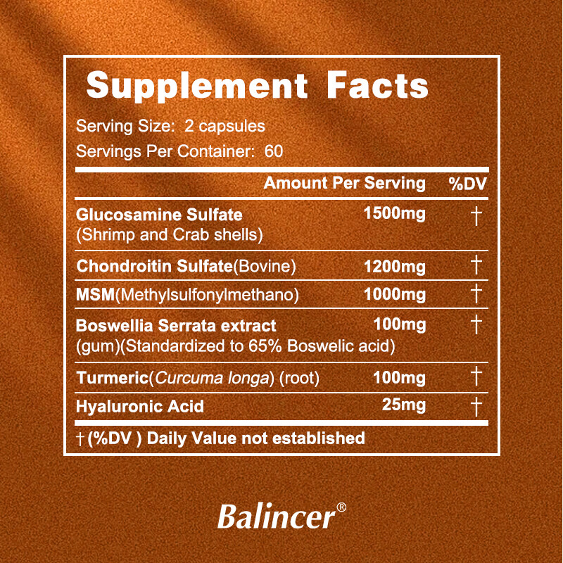 Glucosamine Chondroitin Turmeric MSM Triple Strength Joint Support 30/60/120Caps
