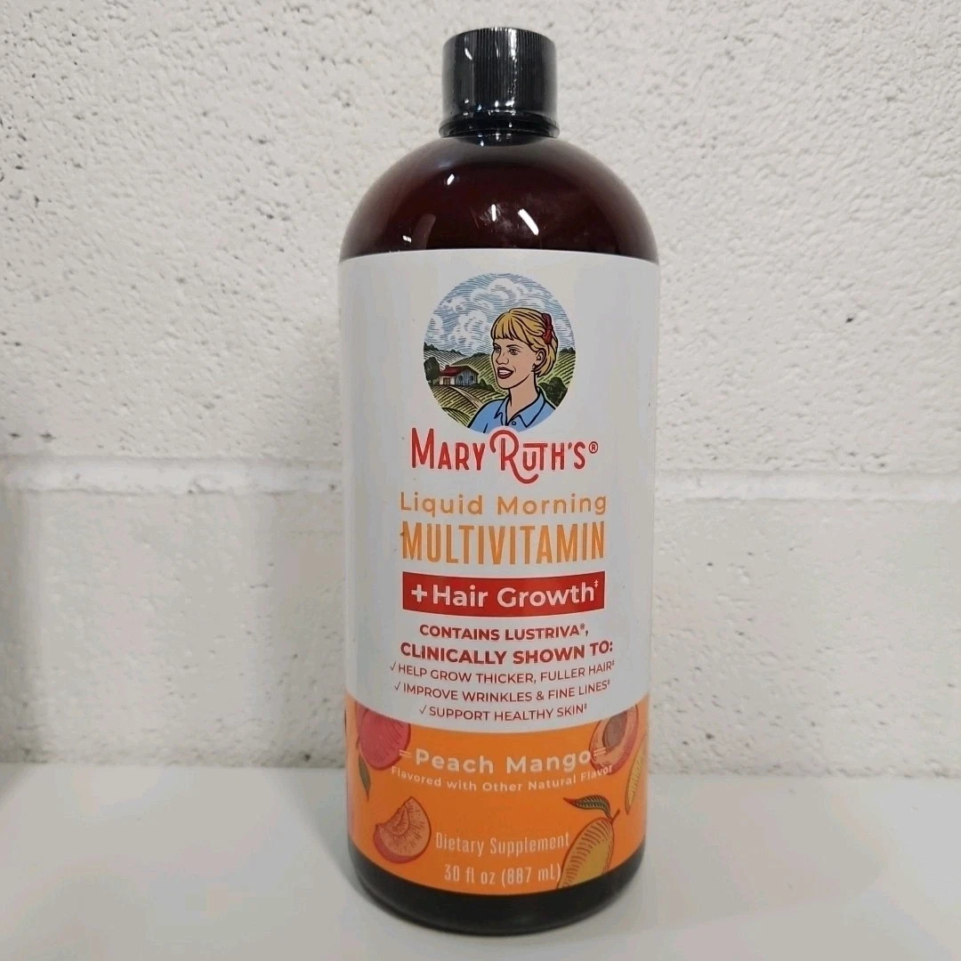 3X Mary Liquid Ruth’s Morning + Multivitamin Hair Growth Peach 30oz Mango