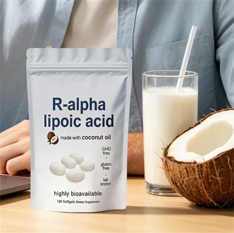 R-alpha Lipoic Acid 600mg With Coconut Oil, 120 Softgels, Antioxidant Support